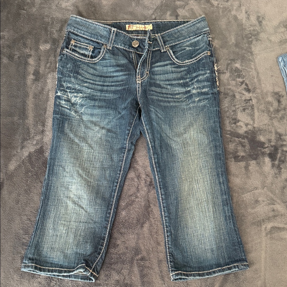 BKE Culture Women's Dark Blue Cropped Stretch Jeans